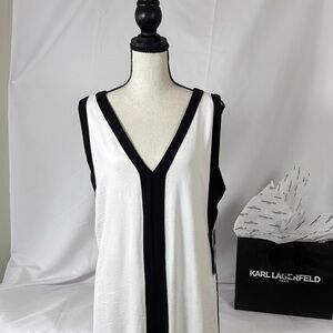 Karl Lagerfeld Monochrome V-Neck Tank Top